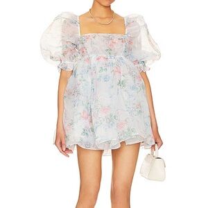 Selkie The Puff mini‎ dress in the Mrs. Darcy floral print Size Medium